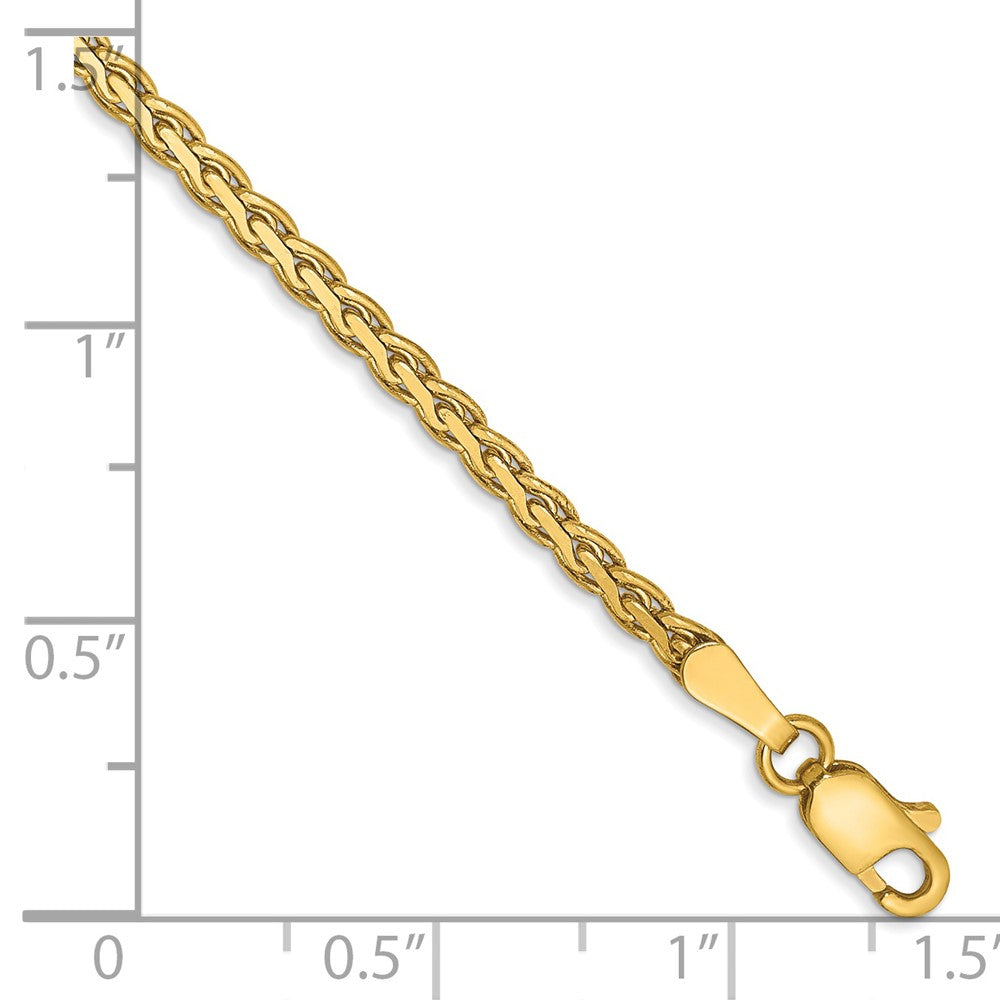 14k 2.3mm Flat Wheat Chain Bracelet (3.11 grams)