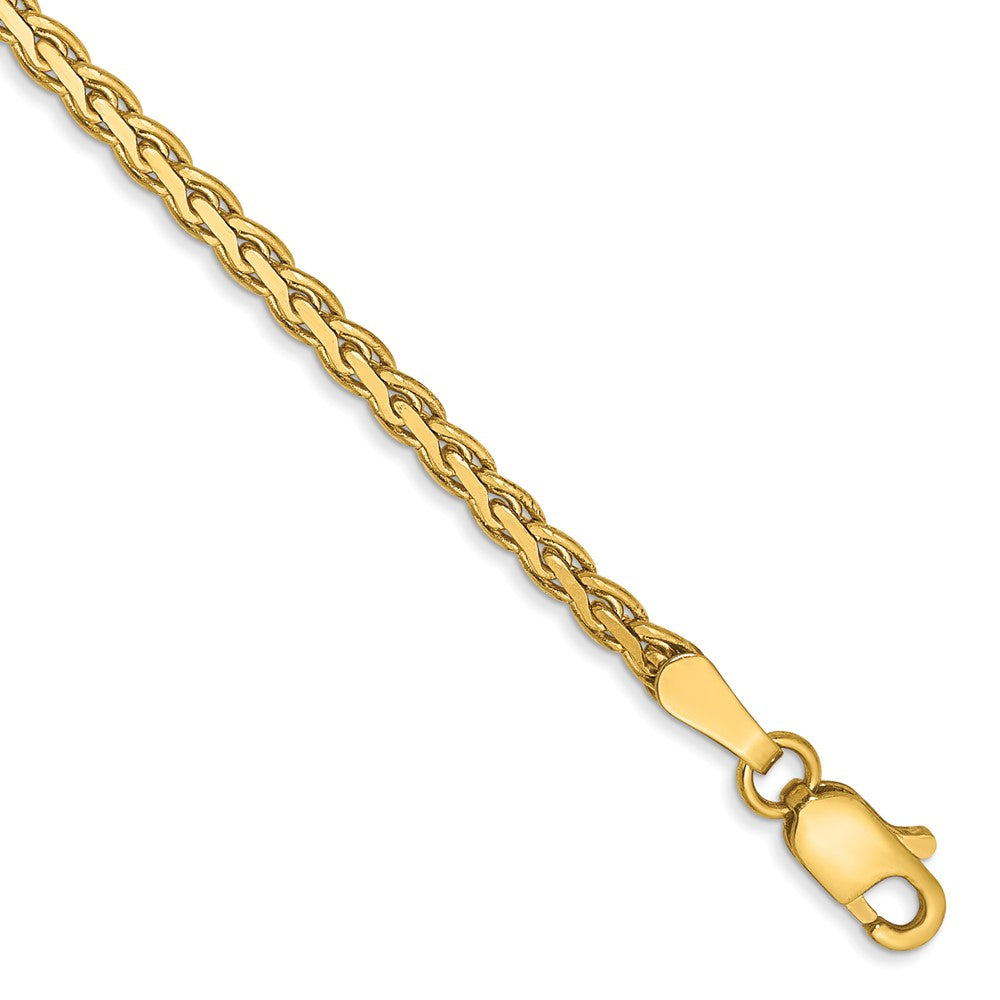 14k 2.3mm Flat Wheat Chain Bracelet (3.11 grams)