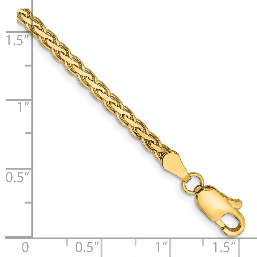 14k 2.8mm Flat Wheat Chain Bracelet (4.37 grams)