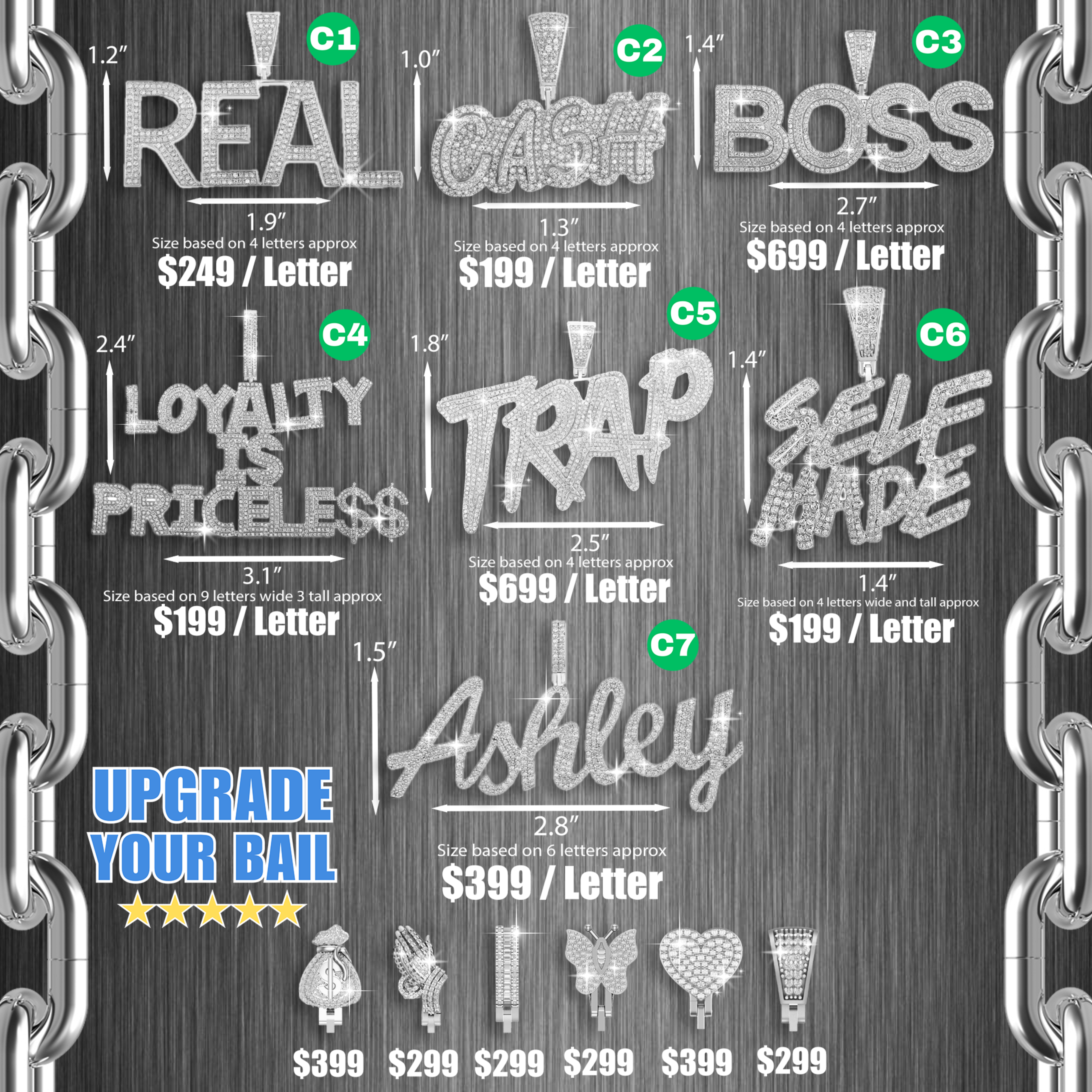 Custom Diamond & Silver Nameplates