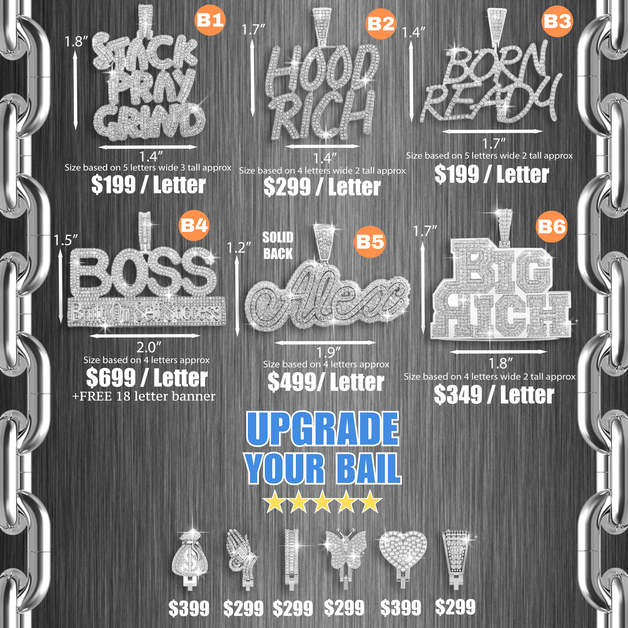 Custom Diamond & Silver Nameplates