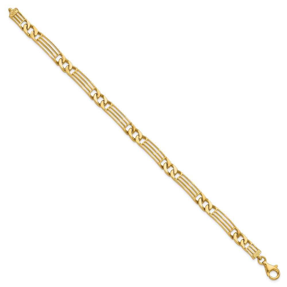 14k Yellow Gold 7 mm Polished Link Bracelet (16.54 grams)