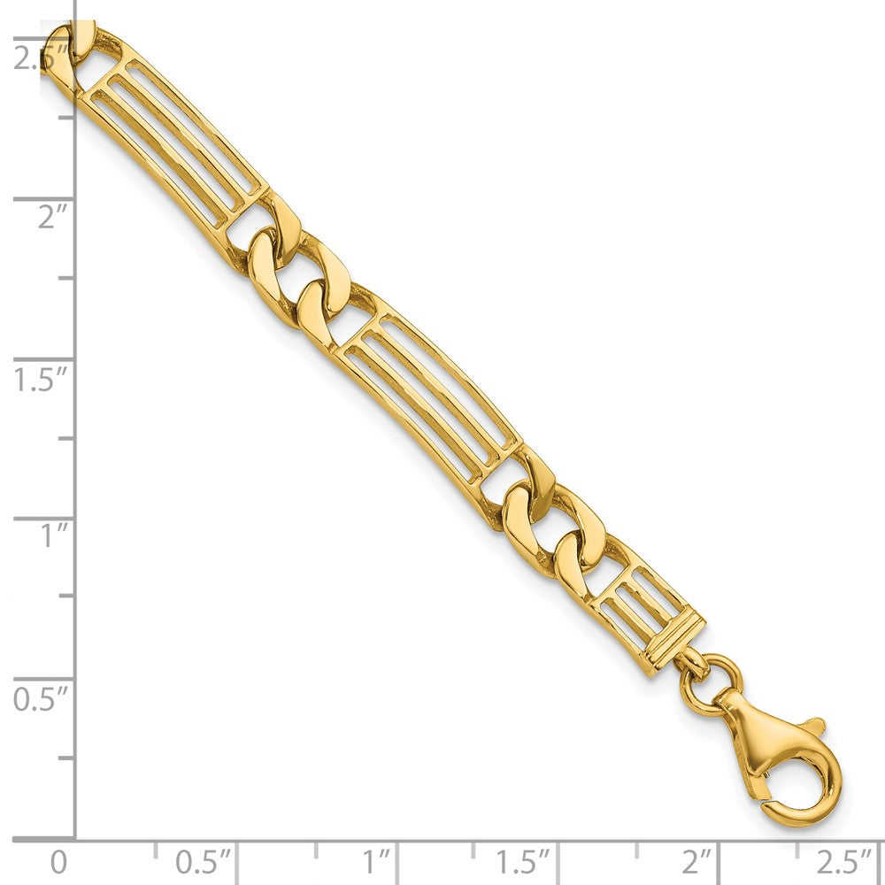 14k Yellow Gold 7 mm Polished Link Bracelet (16.54 grams)