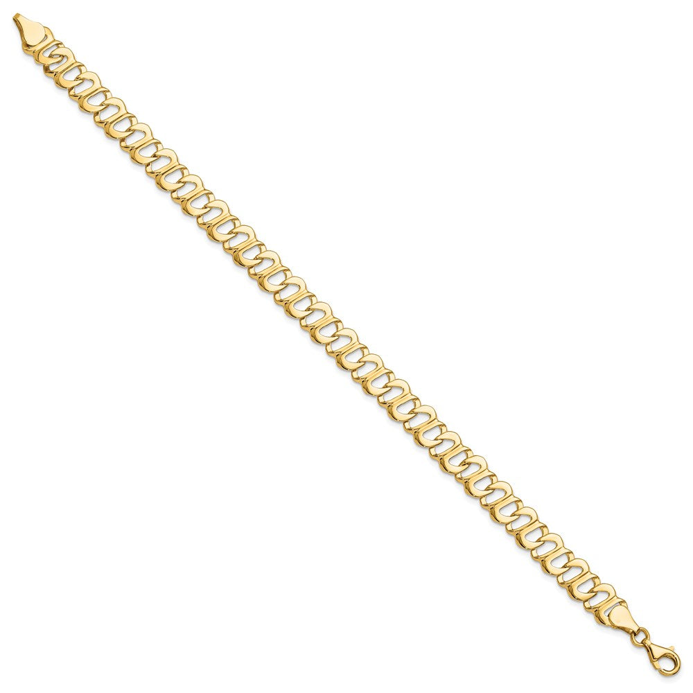 14k Yellow Gold 8 mm Polished Fancy Link Bracelet (10.29 grams)