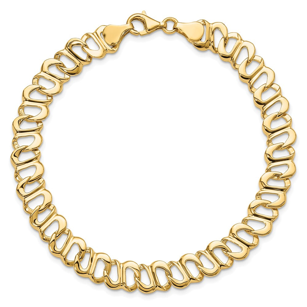 14k Yellow Gold 8 mm Polished Fancy Link Bracelet (10.29 grams)