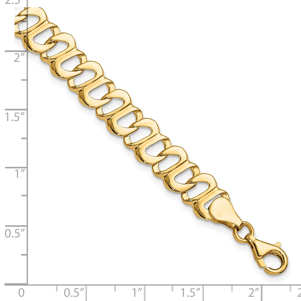 14k Yellow Gold 8 mm Polished Fancy Link Bracelet (10.29 grams)