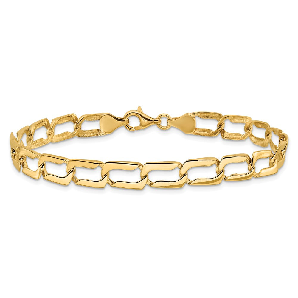 14k Yellow Gold 9 mm Polished Link Bracelet (9.77 grams)