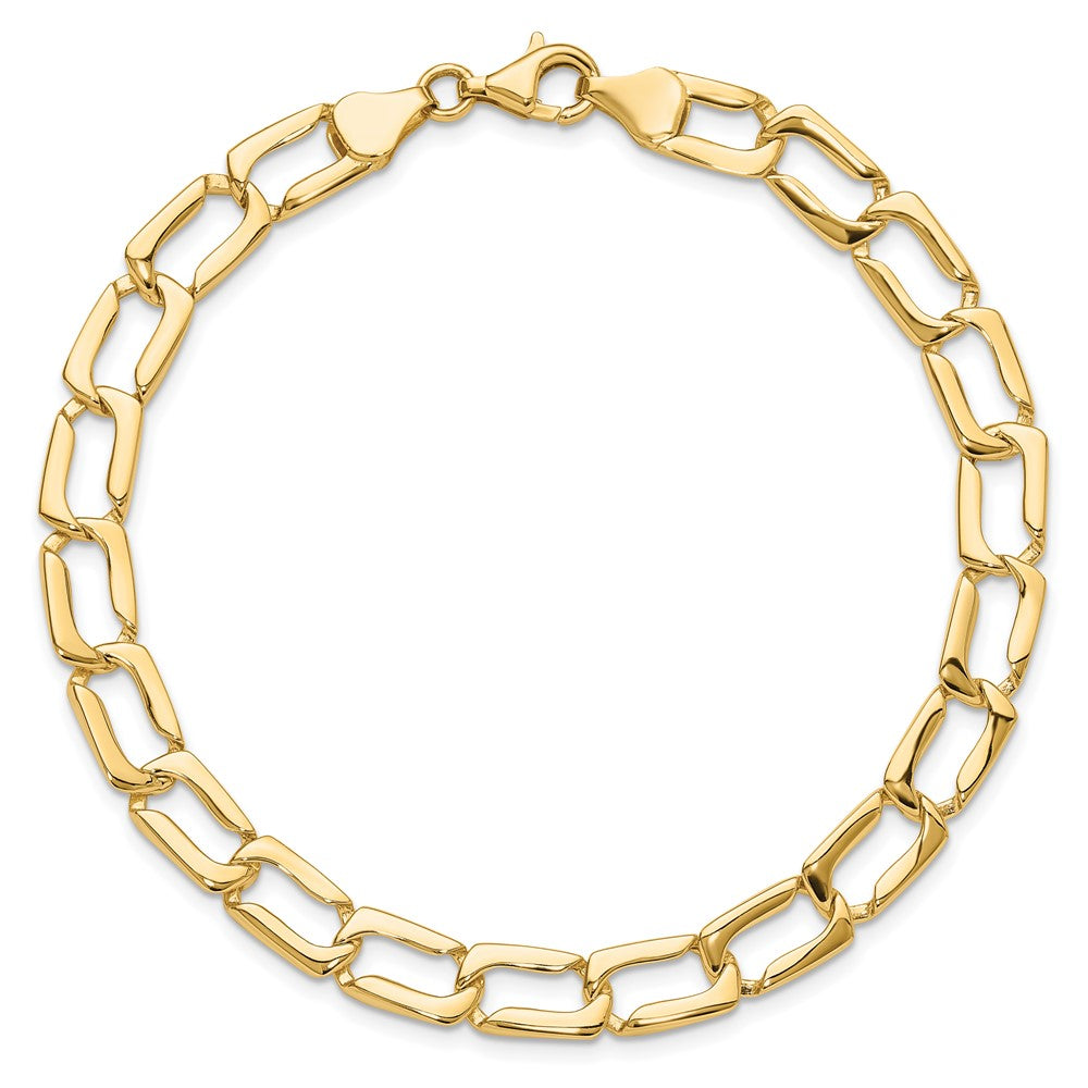 14k Yellow Gold 9 mm Polished Link Bracelet (9.77 grams)