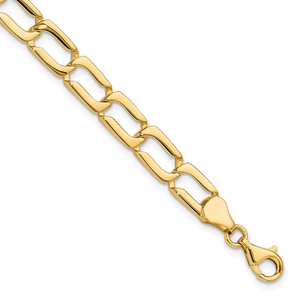 14k Yellow Gold 9 mm Polished Link Bracelet (9.77 grams)