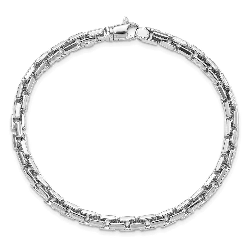 14k White Gold 4 mm Polished Chain Bracelet (12.5 grams)