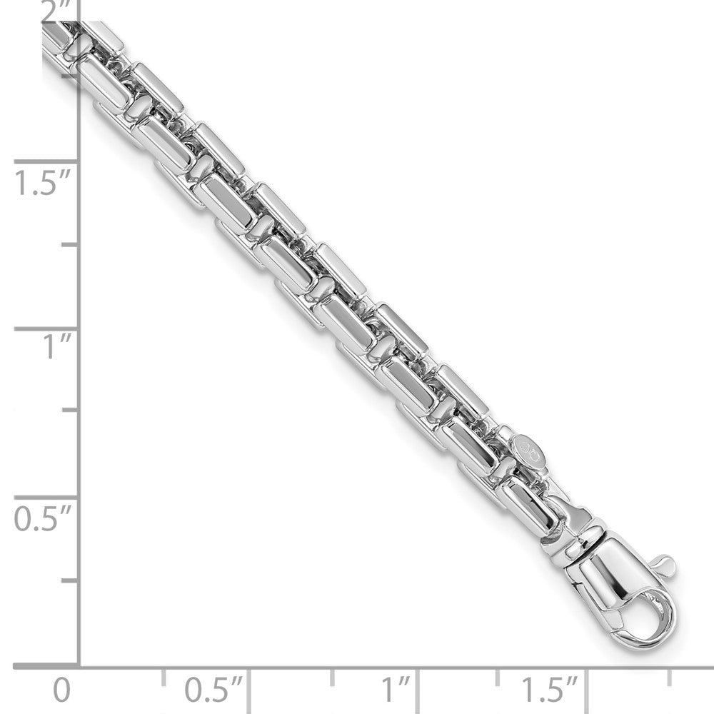 14k White Gold 4 mm Polished Chain Bracelet (12.5 grams)