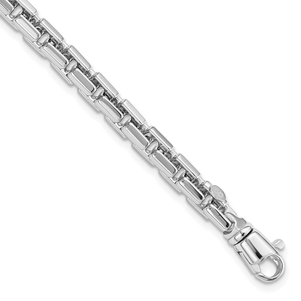 14k White Gold 4 mm Polished Chain Bracelet (12.5 grams)