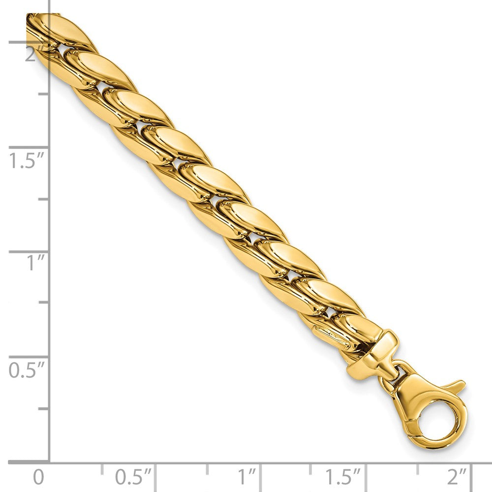 14k Yellow Gold 6.3 mm Polished Fancy Link Men's Bracelet (13.47 grams)