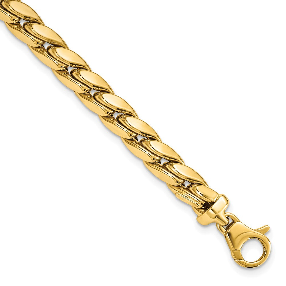 14k Yellow Gold 6.3 mm Polished Fancy Link Men's Bracelet (13.47 grams)