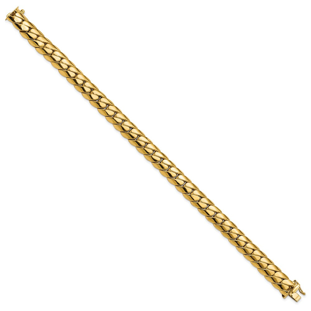 14k Yellow Gold 9.4 mm Polished Fancy Link Men's Bracelet (13.01 grams)