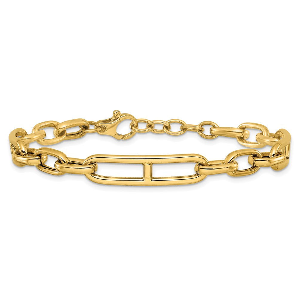 14k Yellow Gold 7.4 mm Fancy Link Bracelet (5.79 grams)