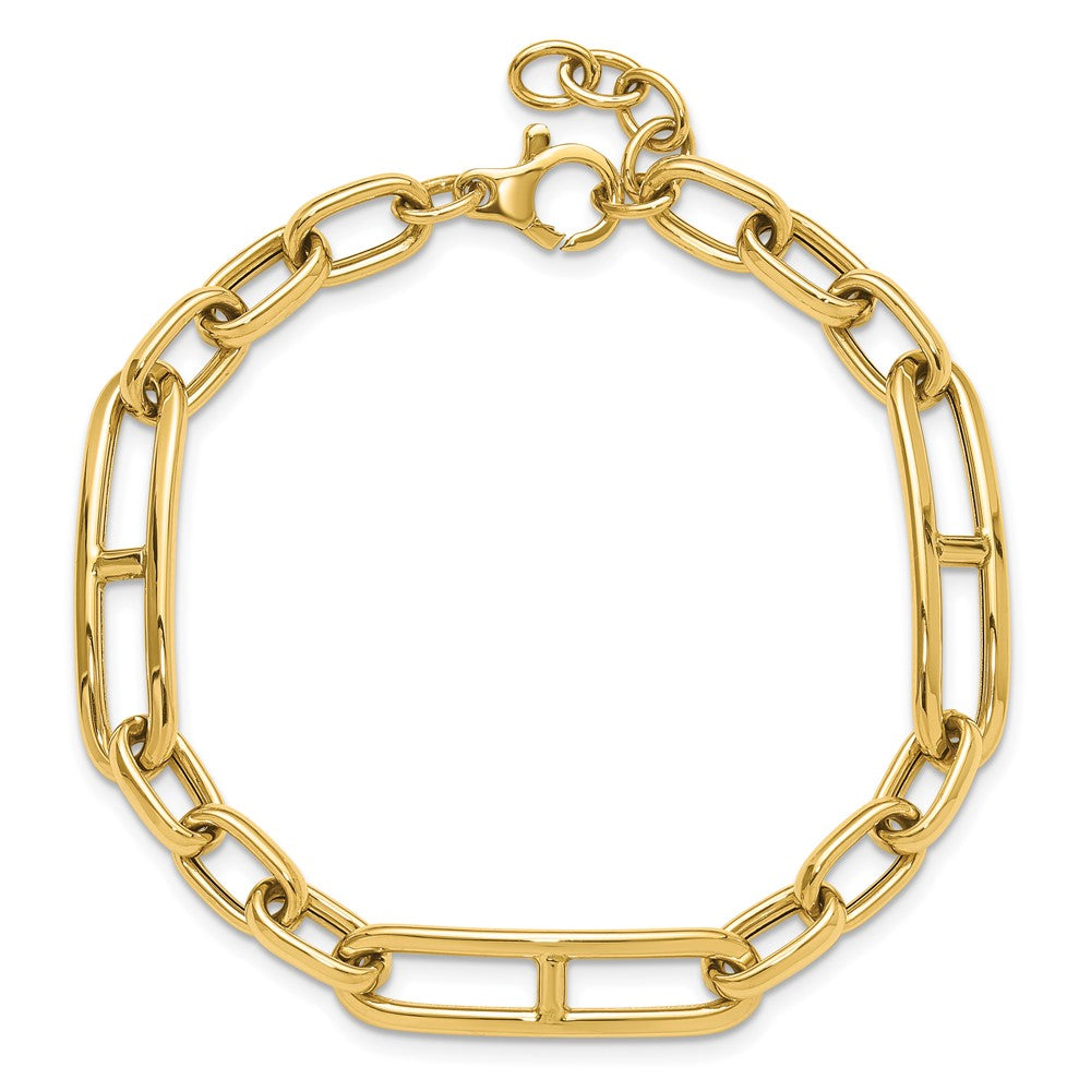 14k Yellow Gold 7.4 mm Fancy Link Bracelet (5.79 grams)