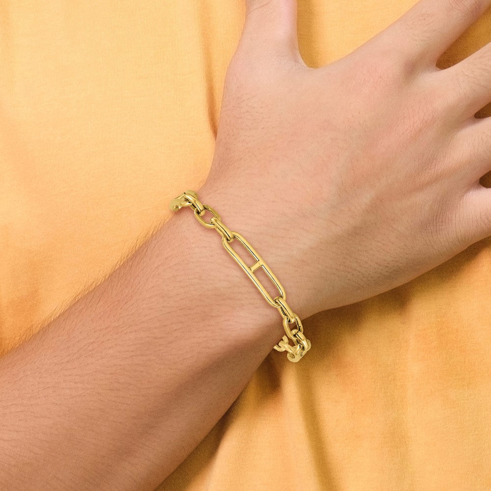 14k Yellow Gold 7.4 mm Fancy Link Bracelet (5.79 grams)