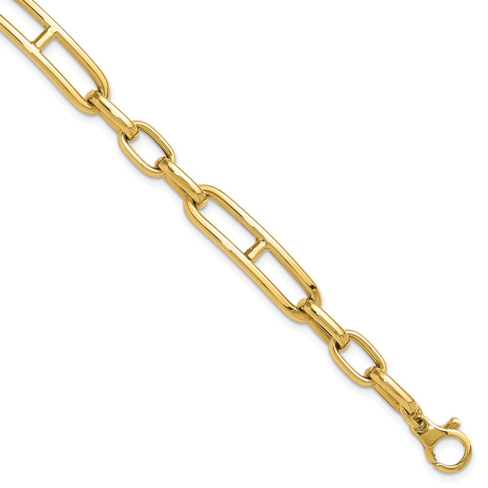 14k Yellow Gold 7.4 mm Fancy Link Bracelet (5.79 grams)