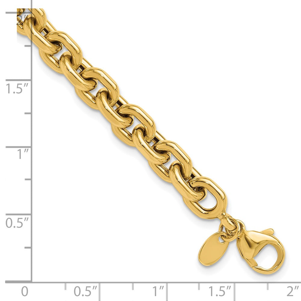 14k Yellow Gold 6.8 mm Polished Fancy Link Bracelet (10 grams)