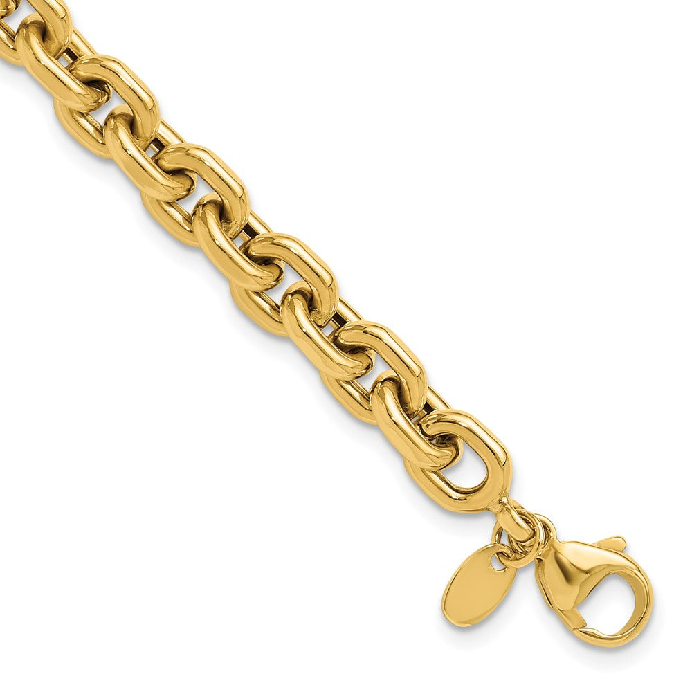 14k Yellow Gold 6.8 mm Polished Fancy Link Bracelet (10 grams)