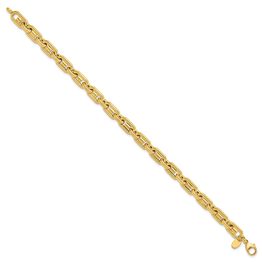 14k Yellow Gold 6.5 mm Polished Link Men's Bracelet (10.81 grams)