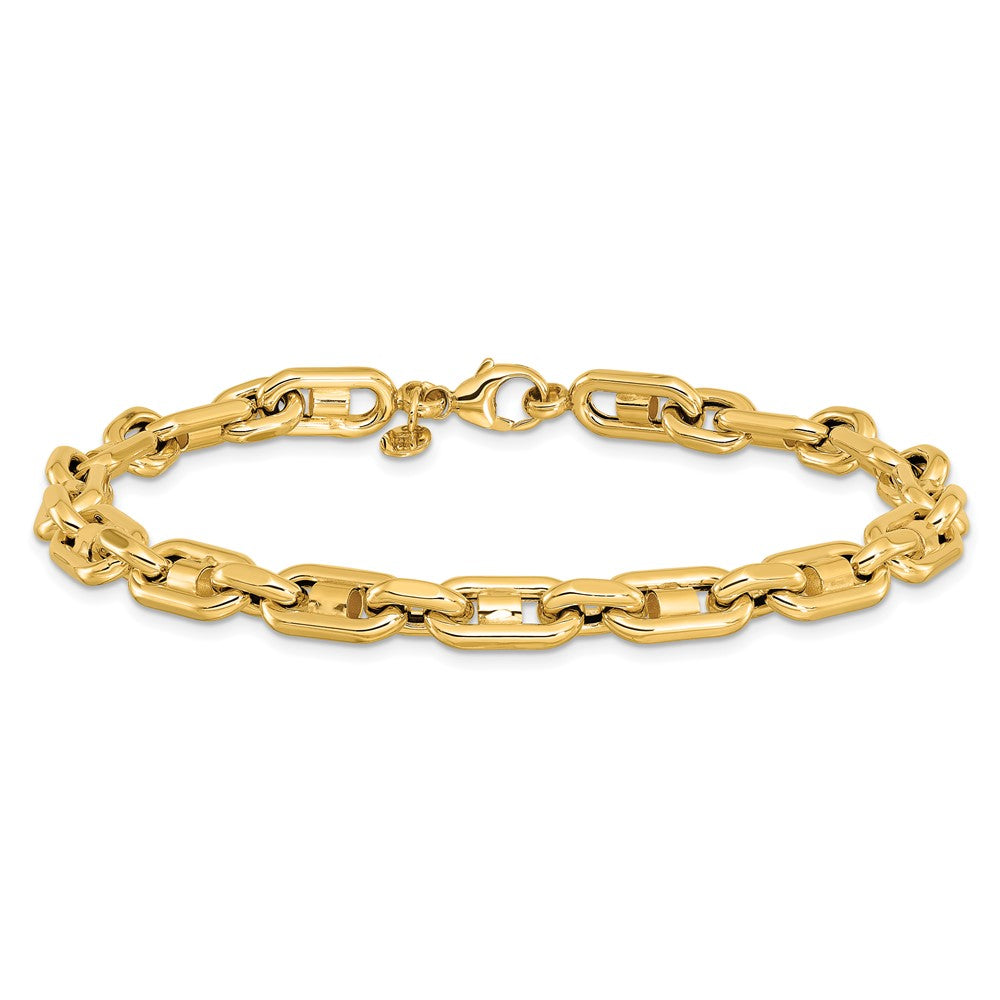 14k Yellow Gold 6.5 mm Polished Link Men's Bracelet (10.81 grams)