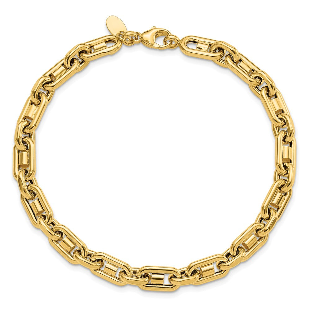 14k Yellow Gold 6.5 mm Polished Link Men's Bracelet (10.81 grams)