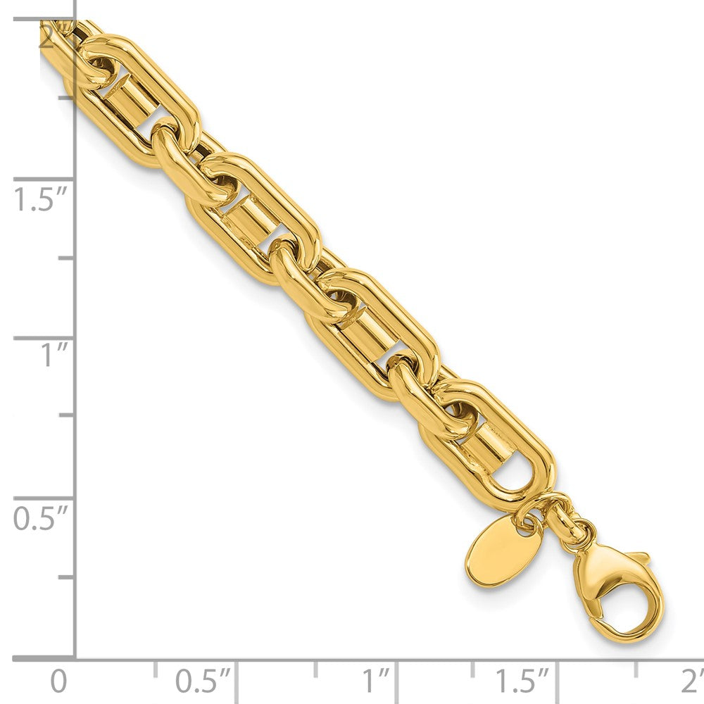 14k Yellow Gold 6.5 mm Polished Link Men's Bracelet (10.81 grams)