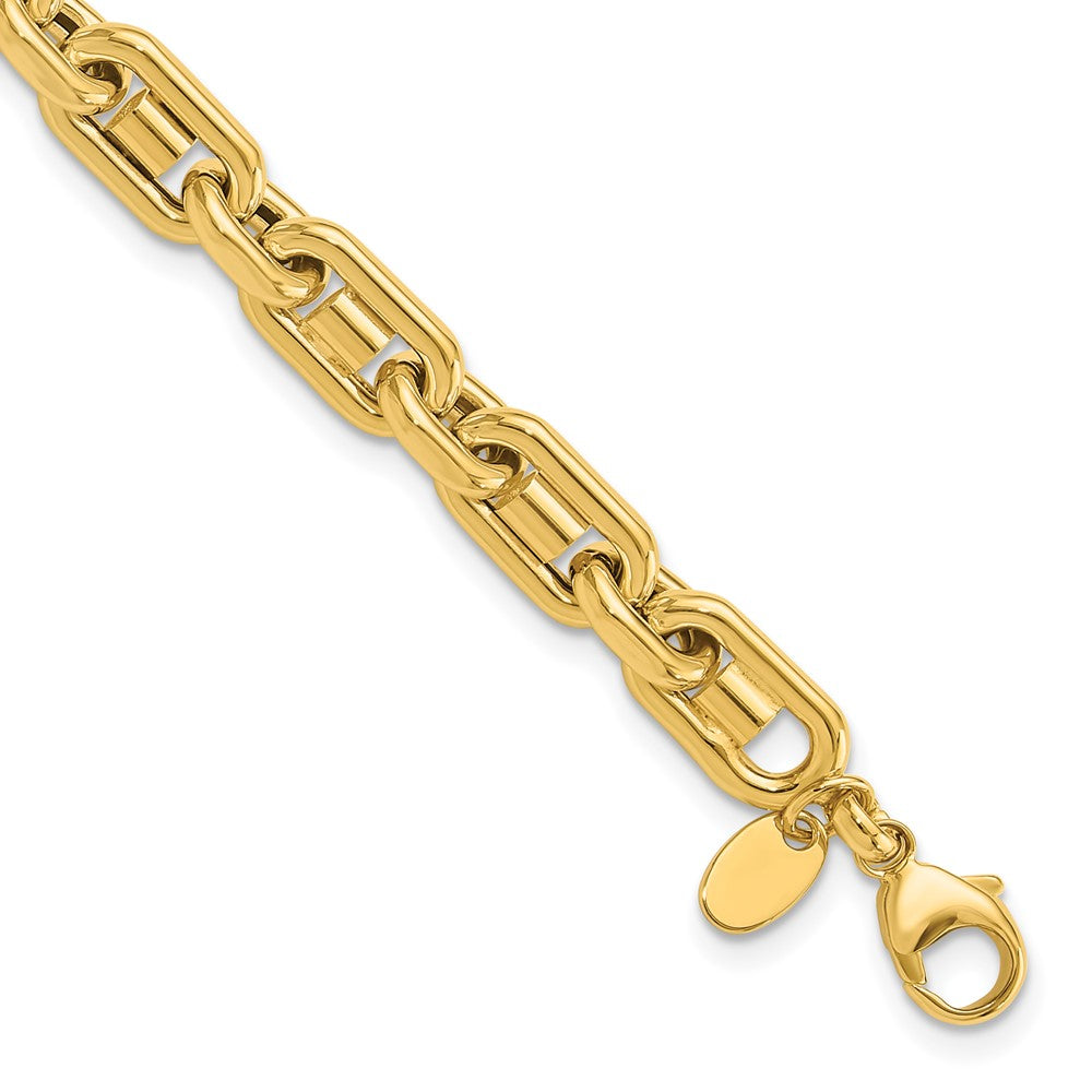 14k Yellow Gold 6.5 mm Polished Link Men's Bracelet (10.81 grams)