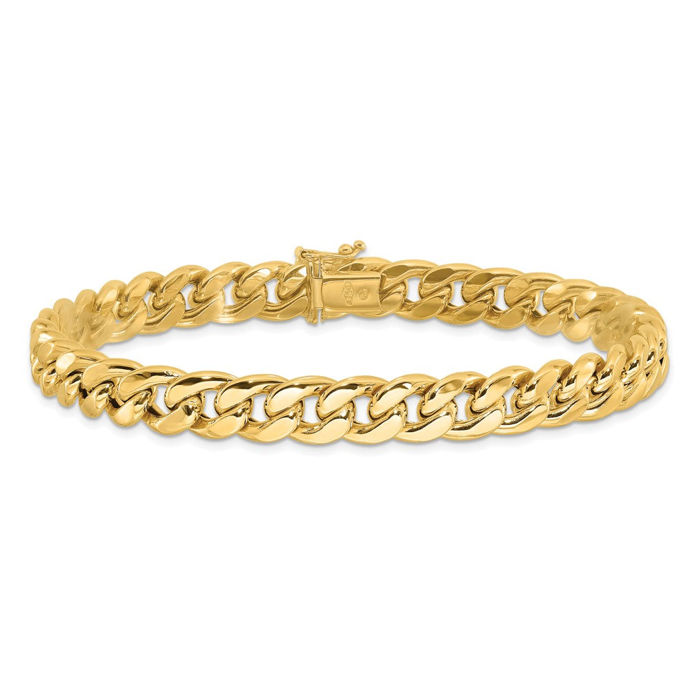 14k Yellow Gold 8.9 mm Polished Curb Link Men's Bracelet (14.16 grams)