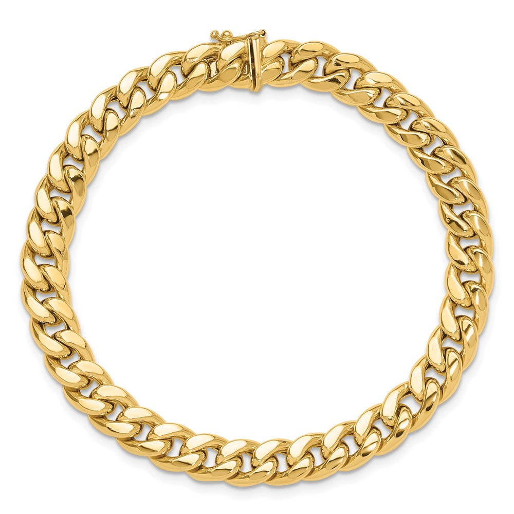 14k Yellow Gold 8.9 mm Polished Curb Link Men's Bracelet (14.16 grams)