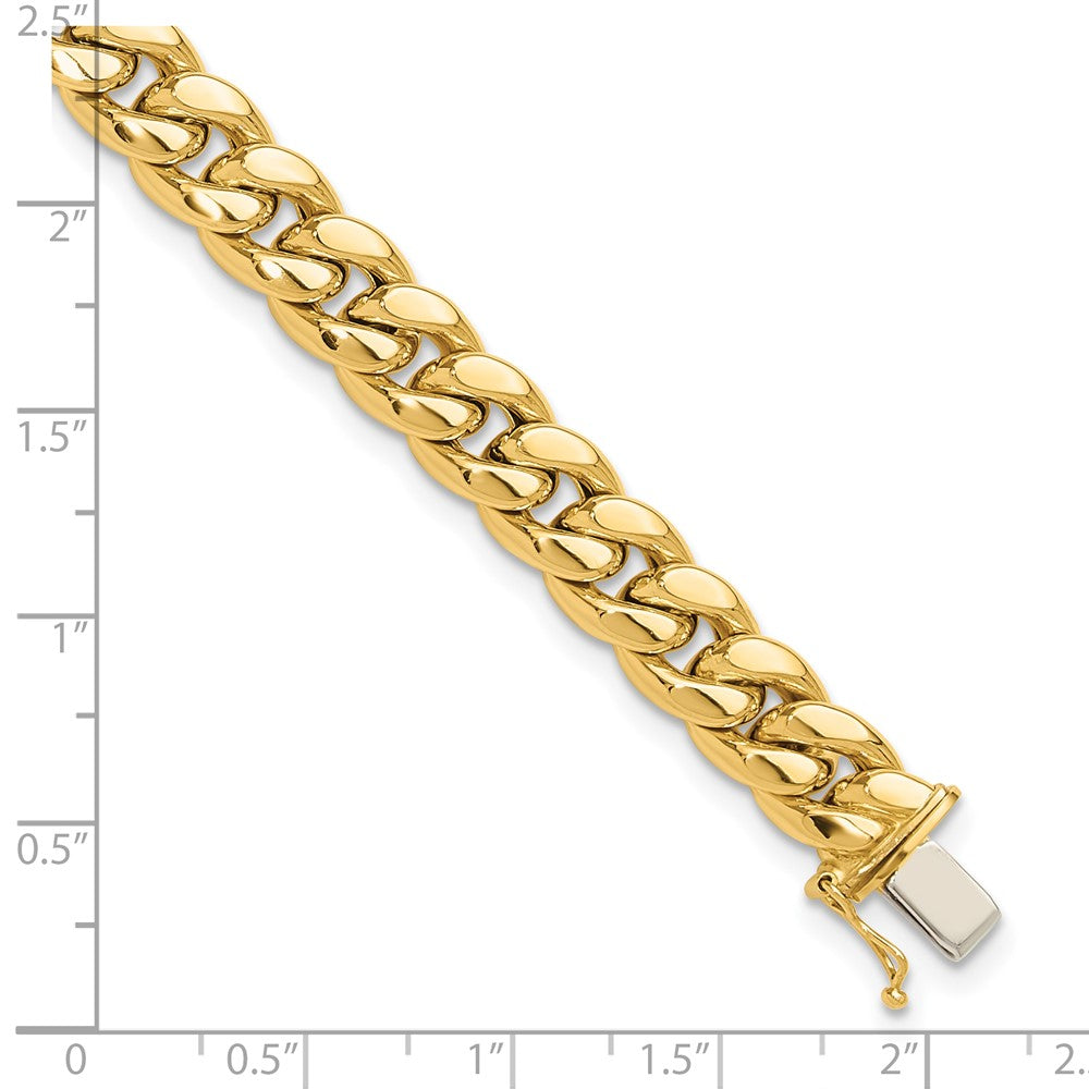 14k Yellow Gold 8.9 mm Polished Curb Link Men's Bracelet (14.16 grams)