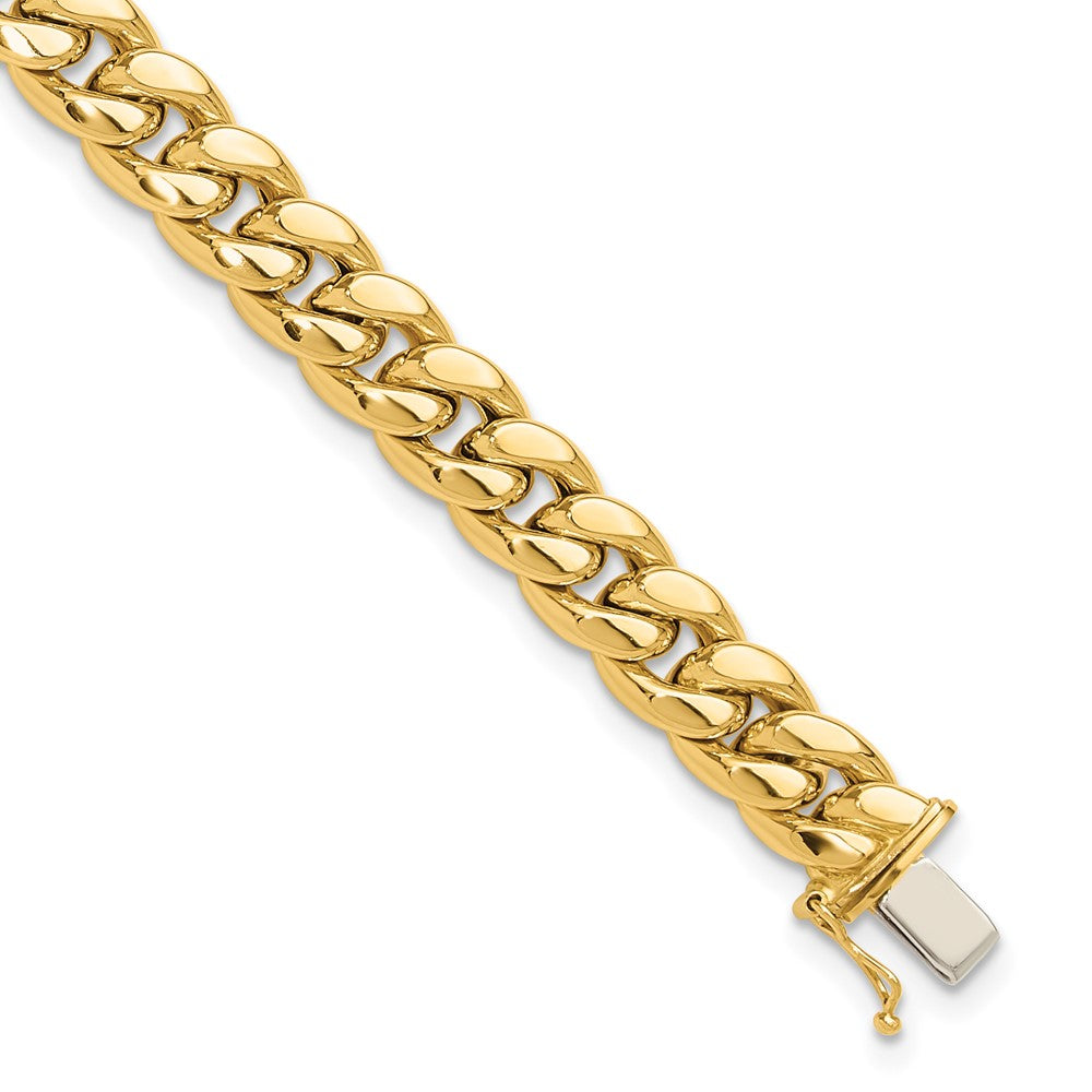 14k Yellow Gold 8.9 mm Polished Curb Link Men's Bracelet (14.16 grams)