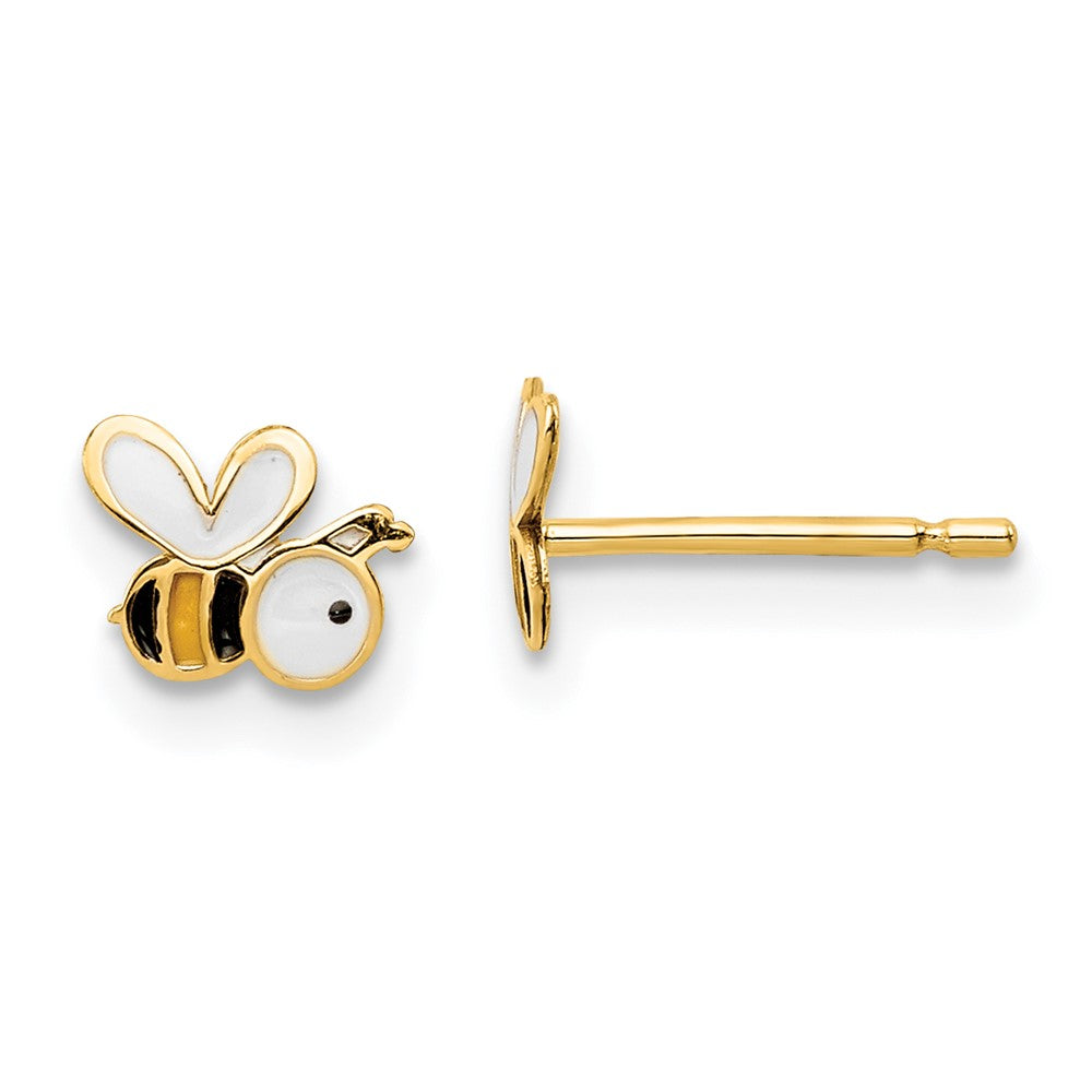 14k Madi K Enamel Bumble Bee Post Earrings (0.39 grams)