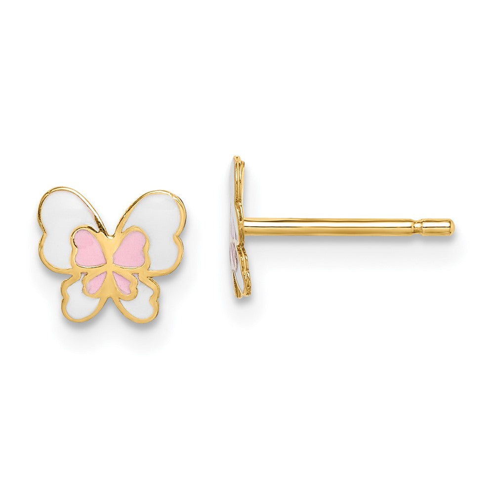 14k Madi K Enamel Butterfly Post Earrings (0.37 grams)