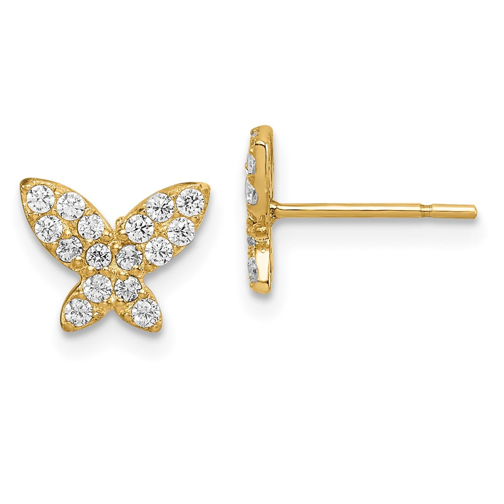 14k Madi K Butterfly CZ Post Earrings (0.38 grams)