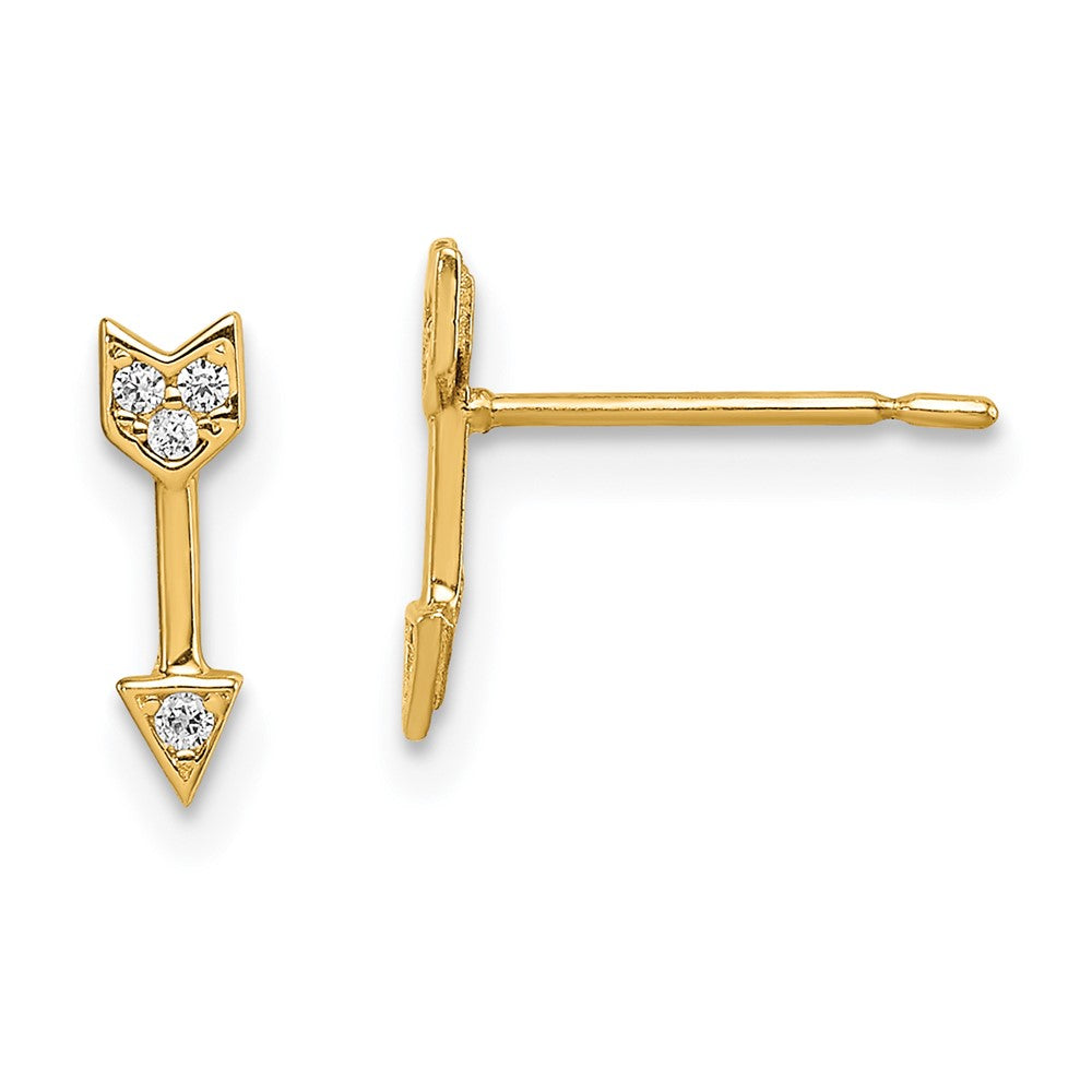 14k Madi K CZ Arrow Post Earrings (0.46 grams)
