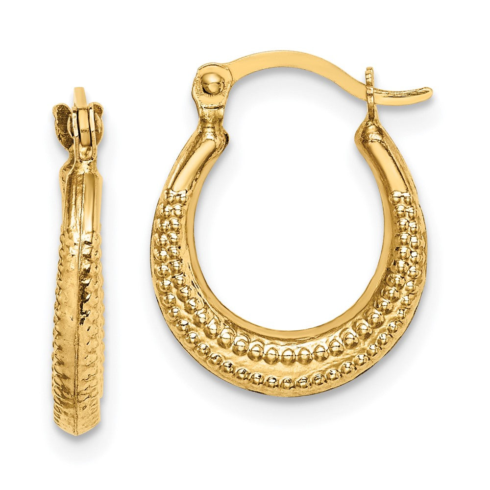 14k Madi K Textured Hoop Earrings (0.45 grams)