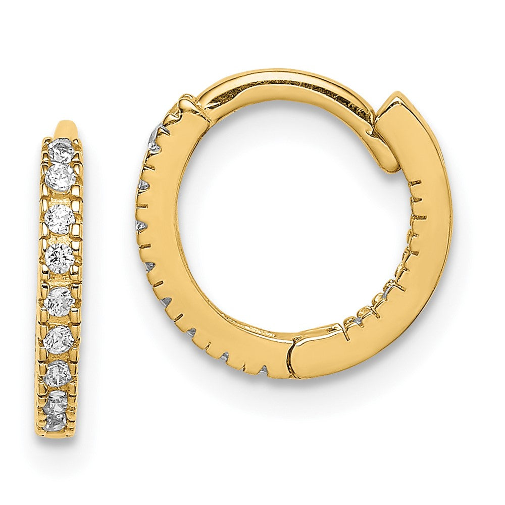 14k Madi K CZ Hinged Hoop Earrings (0.89 grams)