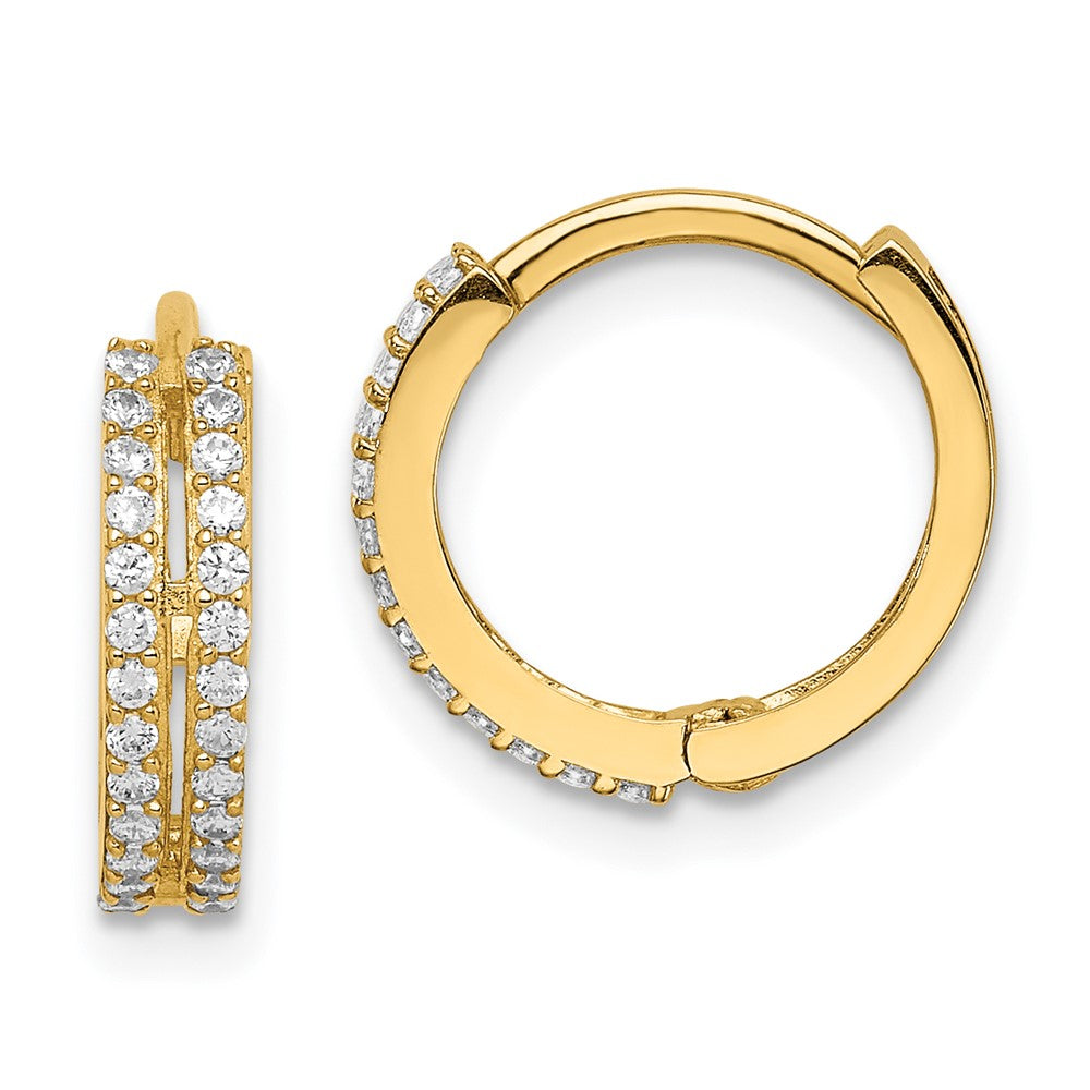 14k Madi K CZ Hinged Hoop Earrings (1.33 grams)