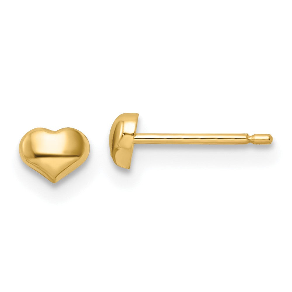 14k Madi K Polished Heart Post Earrings (0.28 grams)