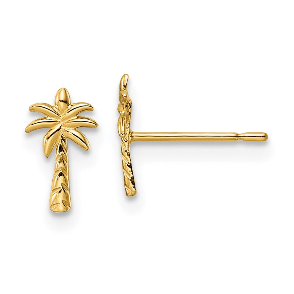 14k Madi K Palm Tree Post Earrings (0.4 grams)