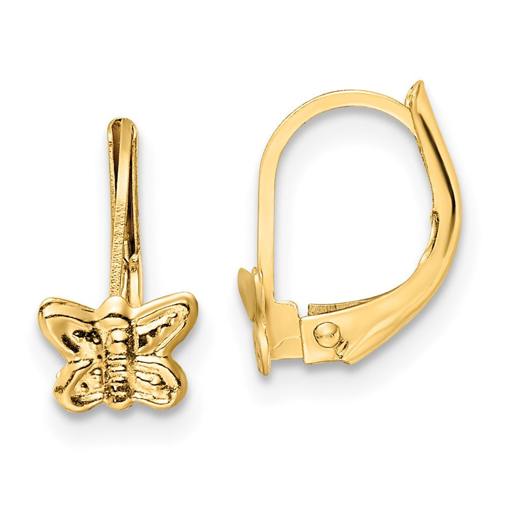 14K Madi K Polished Butterfly Leverback Earrings (0.5 grams)