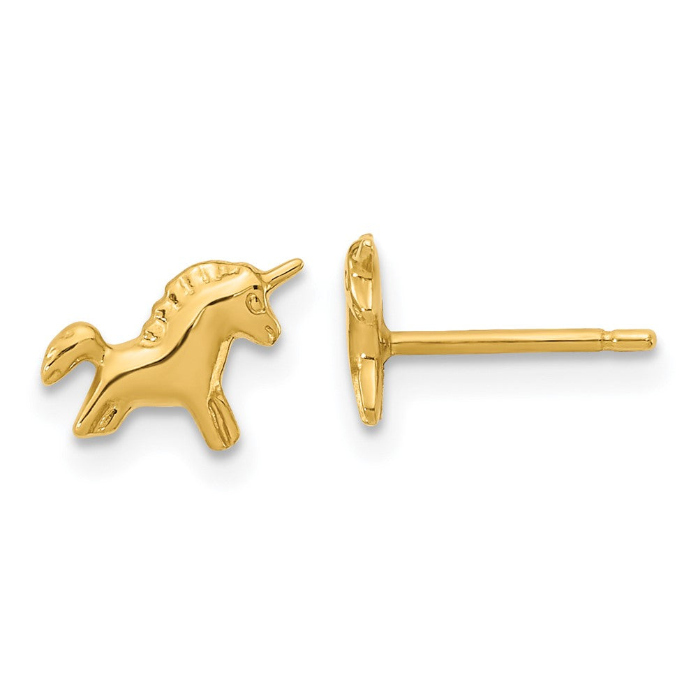 14K Madi K Polished Unicorn Post Earrings (0.64 grams)