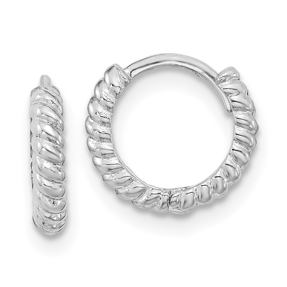 14K White Gold Madi K Polished Hoop Earrings (1.09 grams)