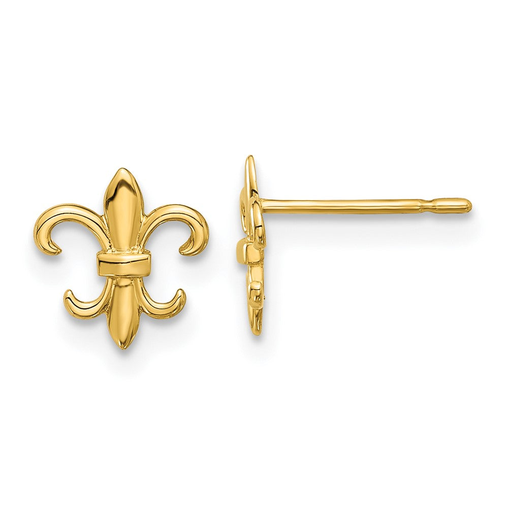 14k Madi K Polished Fleur de Lis Post Earrings (0.5 grams)