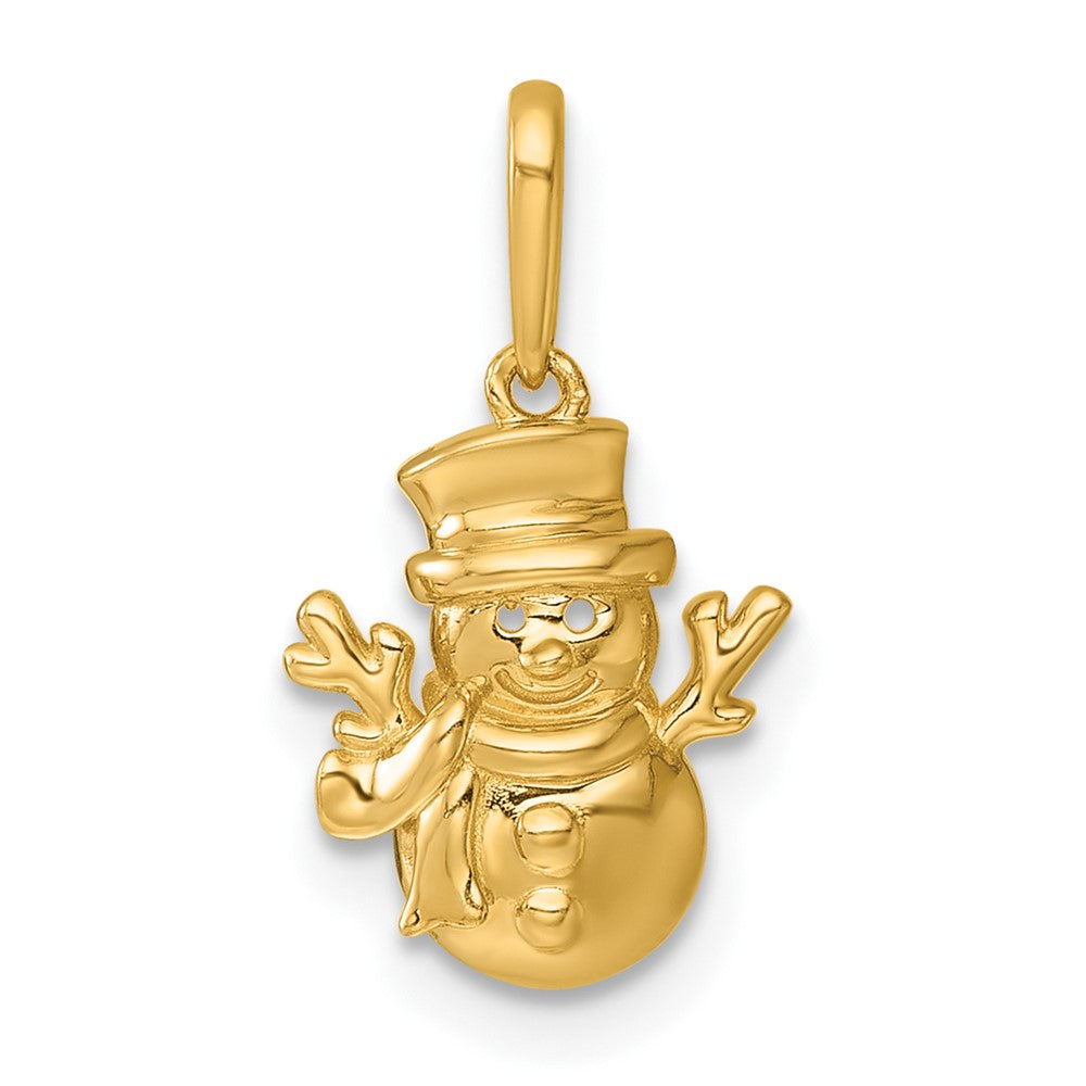 14k Madi K Polished Snowman Pendant (0.67 grams)
