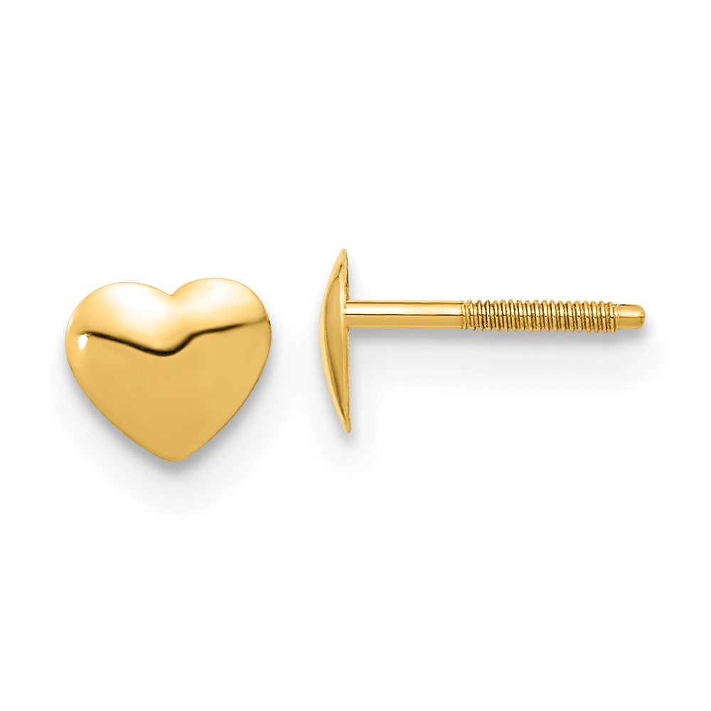 14k Madi K Heart Silicone Screwback Earrings (0.16 grams)