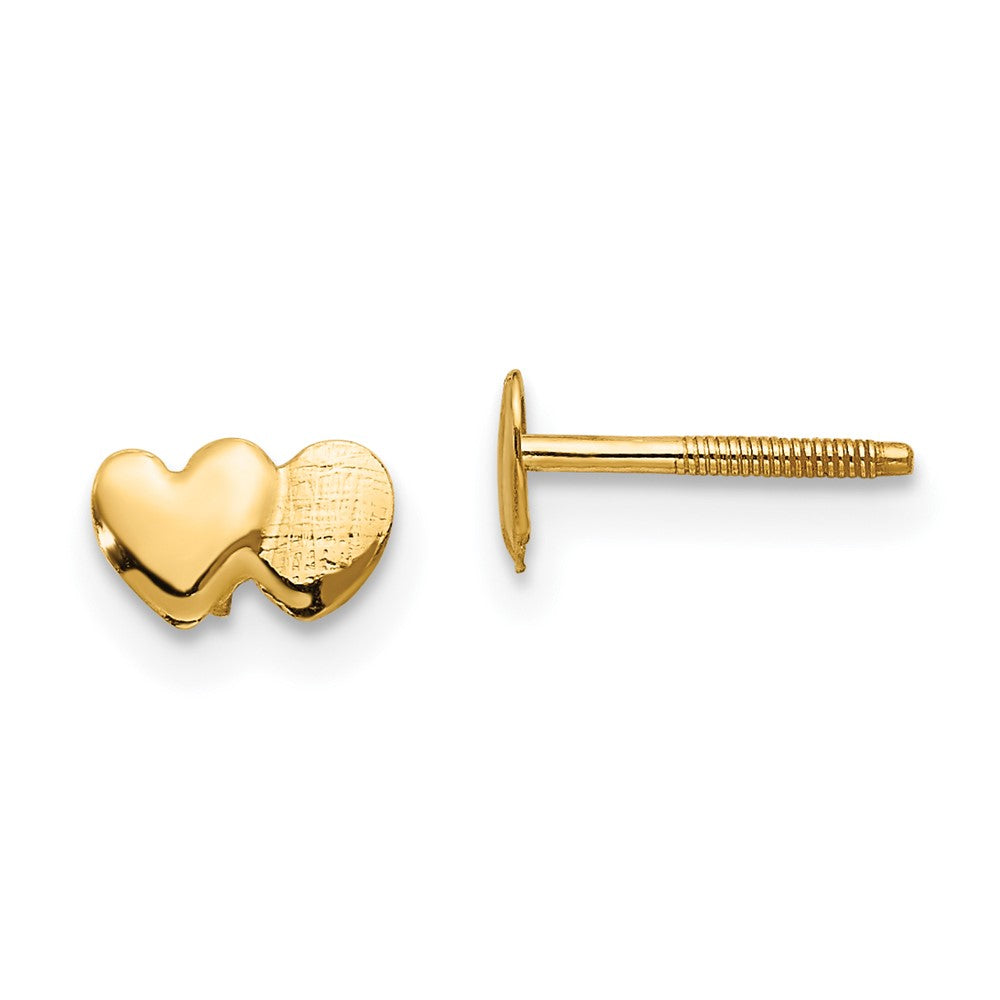 14k Madi K Double Heart Earrings (0.19 grams)